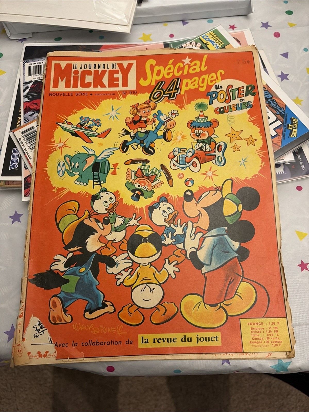 vintage Le Journal de MICKEY --FUMETTO/RIVISTA FRANCESE #910 GRADO INFERIORE