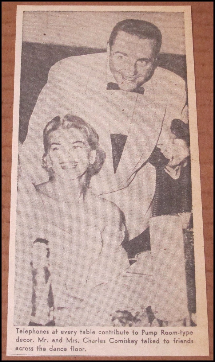 1955 Mr and Mrs Charles Comiskey II foto ritaglio giornale 3,5"x7,5" White Sox