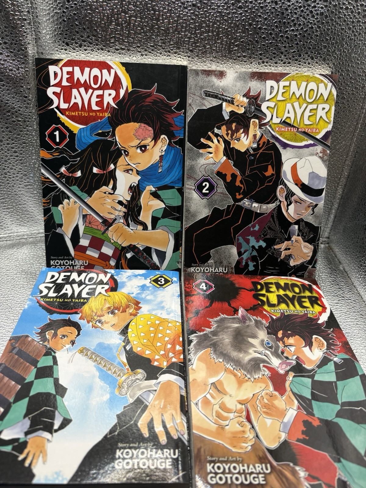 demon slayer manga lotto volumi 1-4 inglese