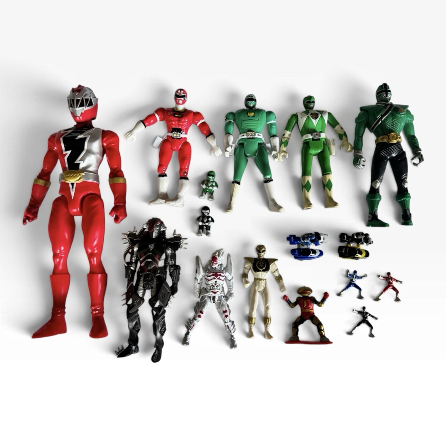 POWER RANGERS 16 ACTION FIGURE giocattolo pacchetto mix LOTTO vintage anni 90 flip heads Badai