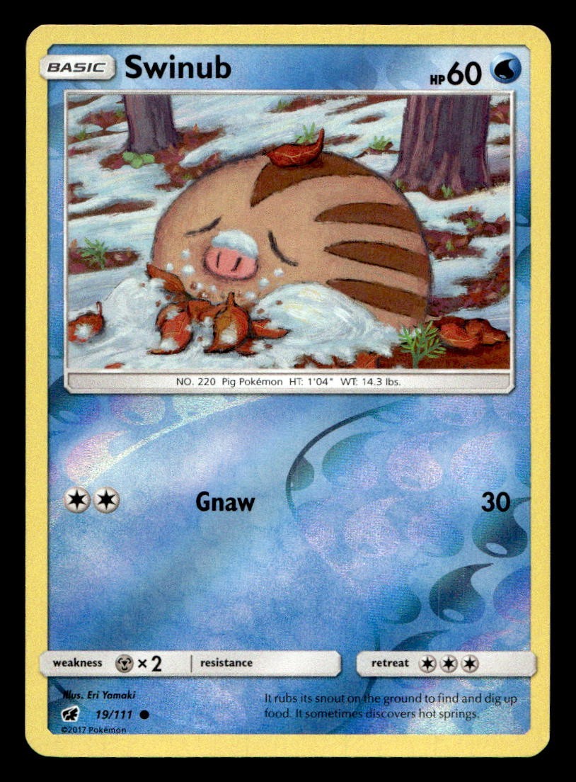 Swinub 19/111 Common Crimson Invasion Pokemon Reverse Holo MP/HP