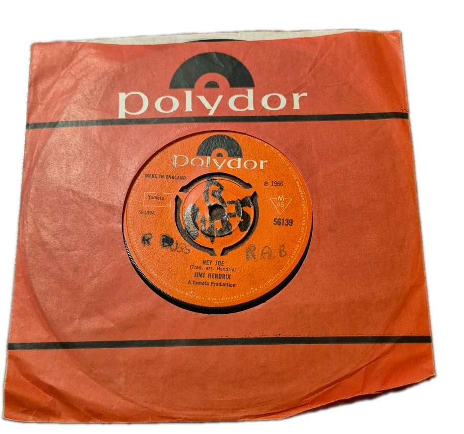 Jimi Hendrix Experience – Hey Joe 7" 1966 Polydor Records Psychedelic Mono