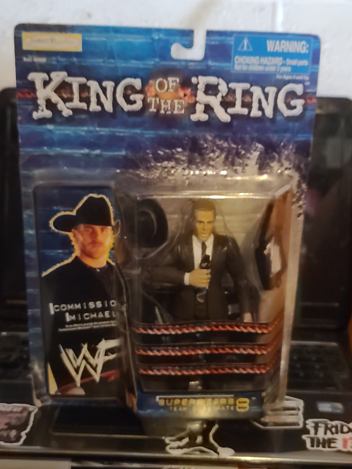 NUOVO 1999 WWF WWE JAKKS COMMISSIONER SHAWN MICHAELS WRESTLING FIGURE HBK