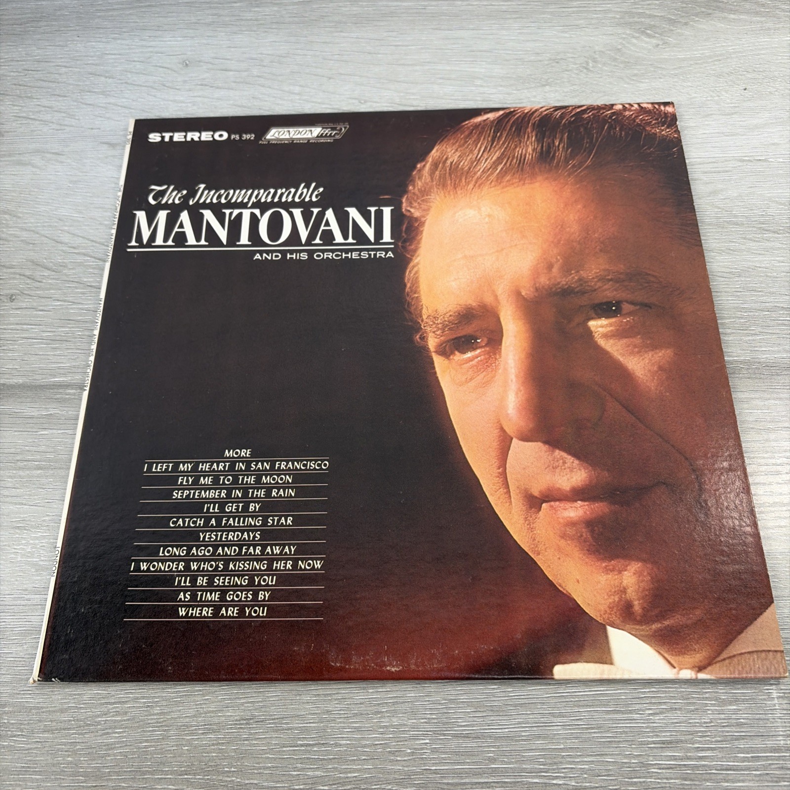The Incomparable Mantovani Album 33 RPM Vinyl PS 392