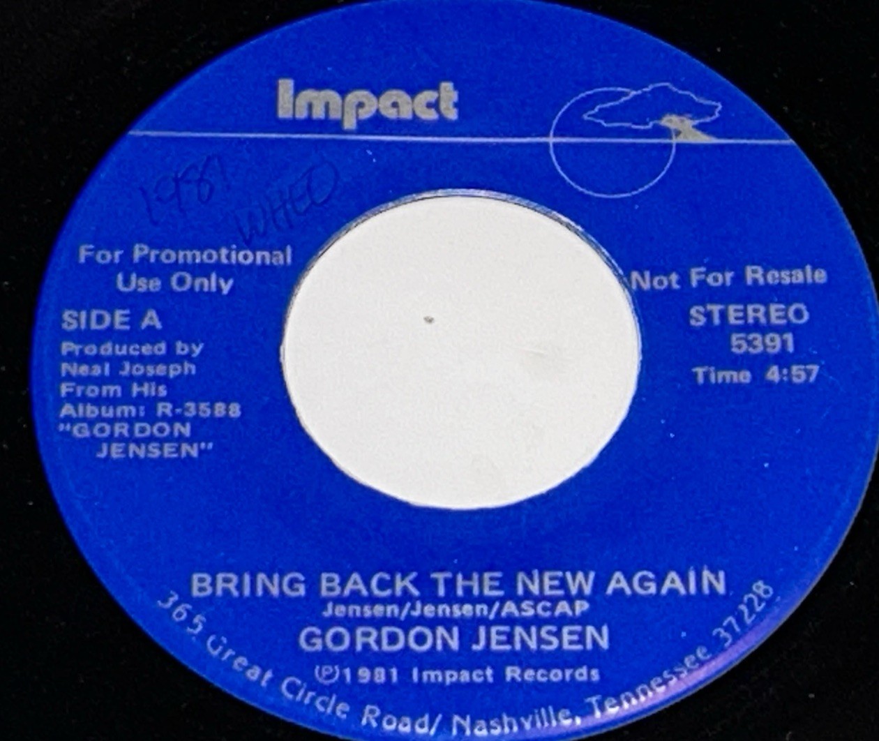 Gordon Jensen Bring Back The New Again 45 RPM Gospel 23Y11