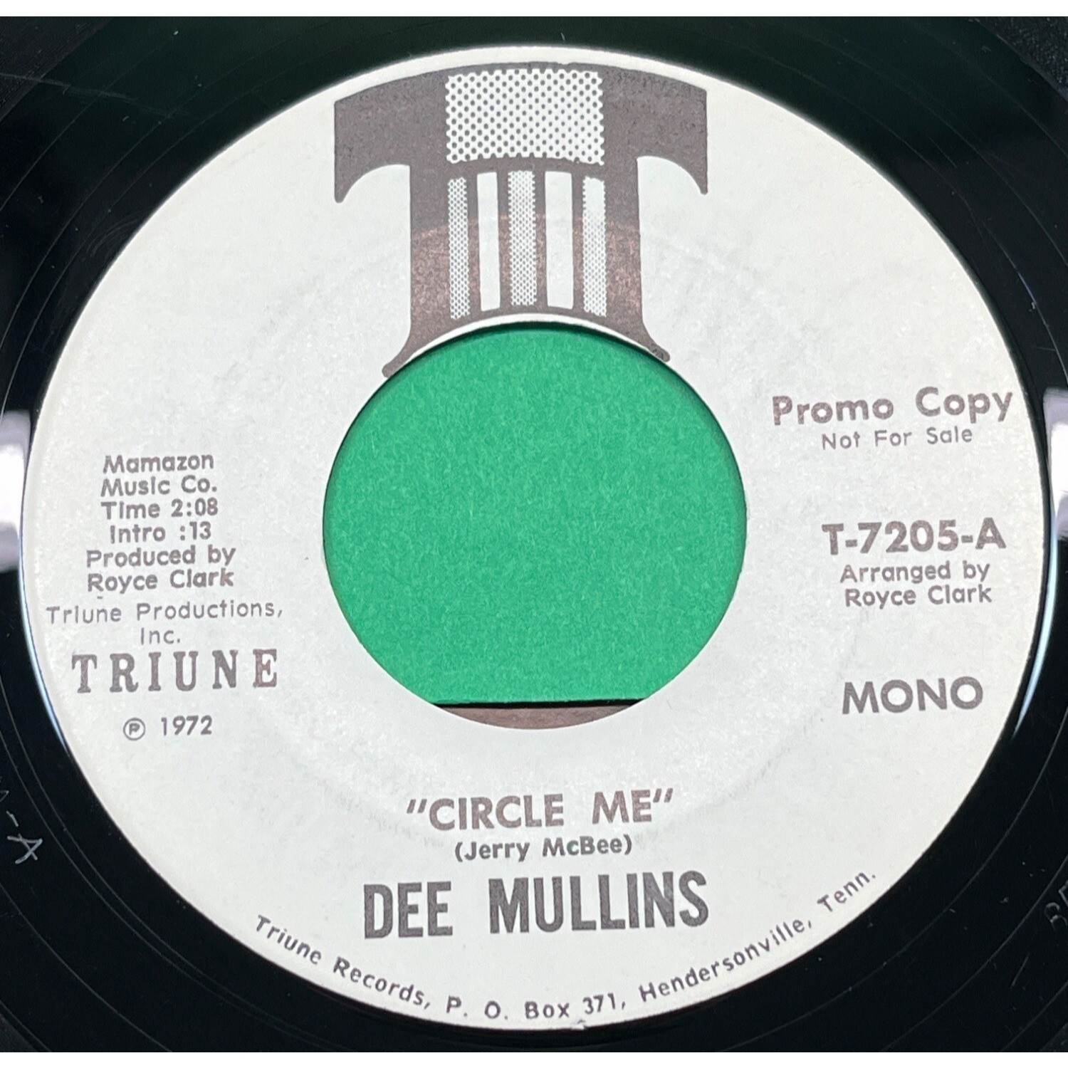 Dee Mullins Circle Me 45 Country Promo WLP Triune 7205