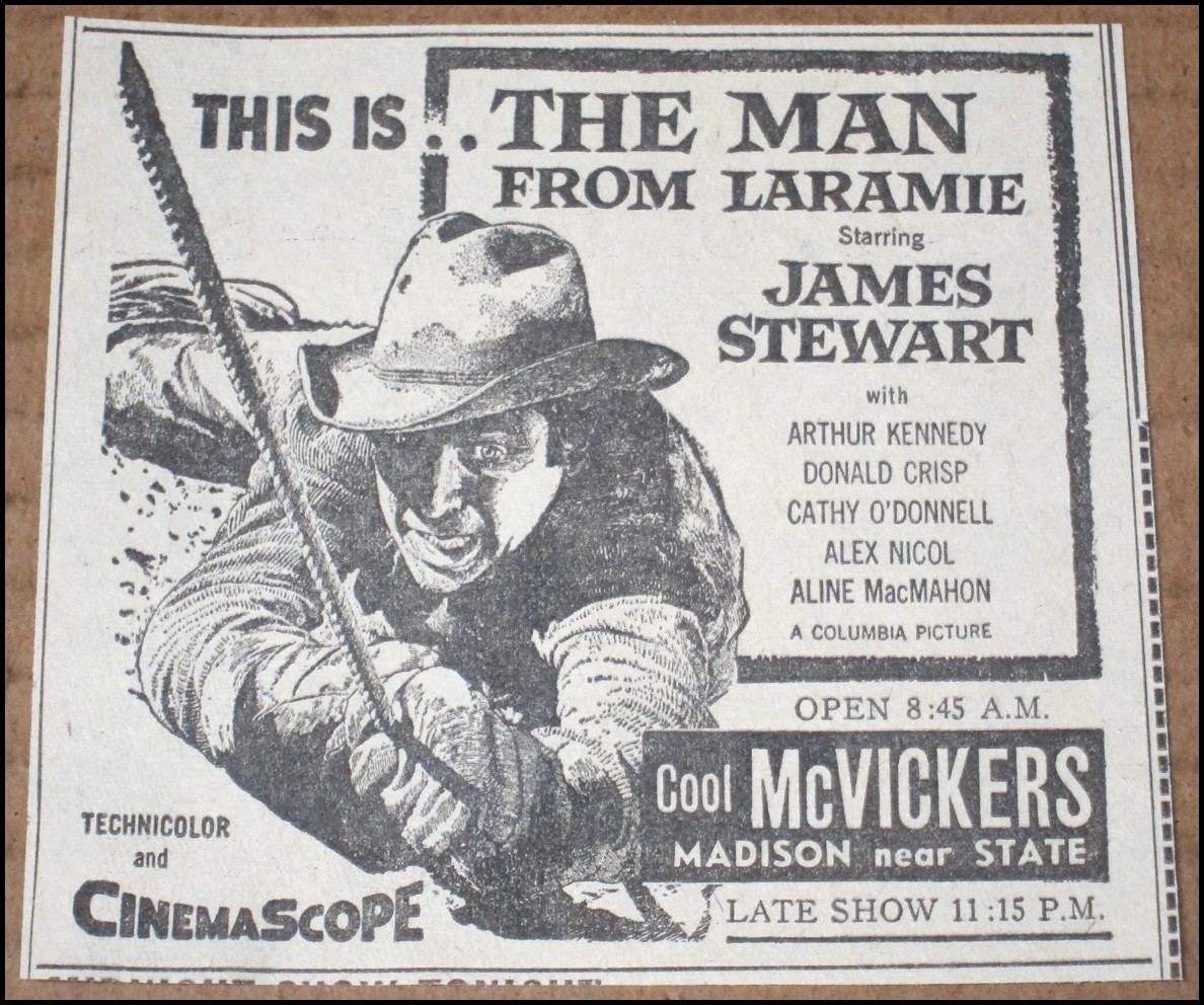 1955 James Stewart The Man from Laramie Print Ad Clipping 3.75"x3.5" VTG Movie