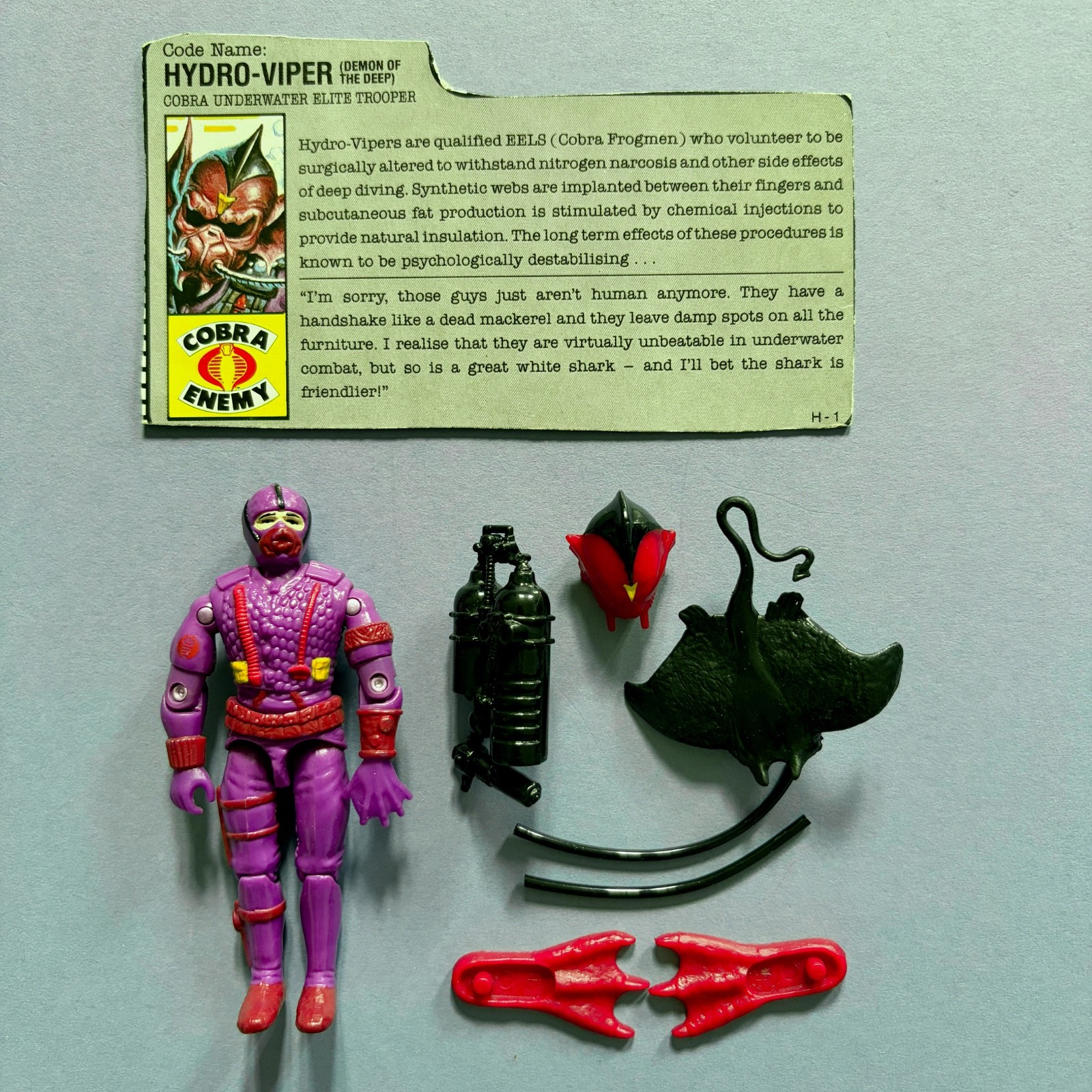 Vintage Action Force G.I. Joe - 1988 - Hydro-Viper - Figure with File Card
