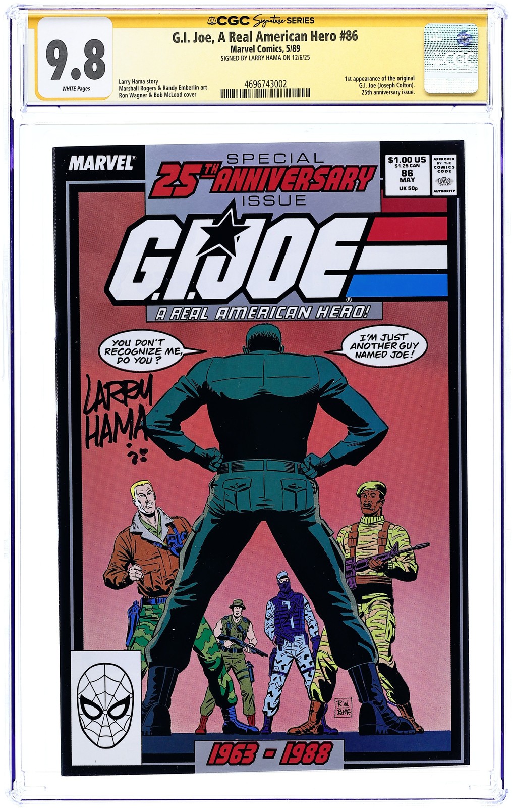 GI Joe A Real American Hero #86 CGC 9.8 SS Hama 1989 4696743002
