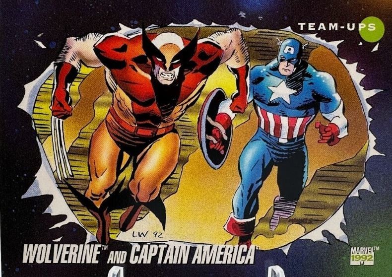 1992 Marvel Universe #75 Wolverine e Capitan America