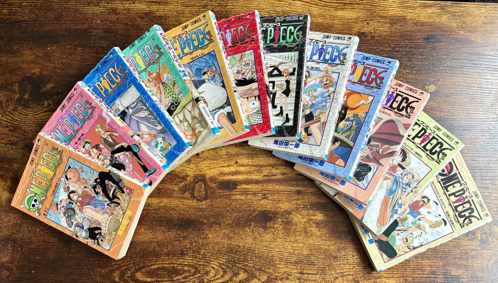 ONE PIECE Vol 1-12 Manga Set 10 1a Stampa Blu Est Japanese Jump Comics Oda HTF