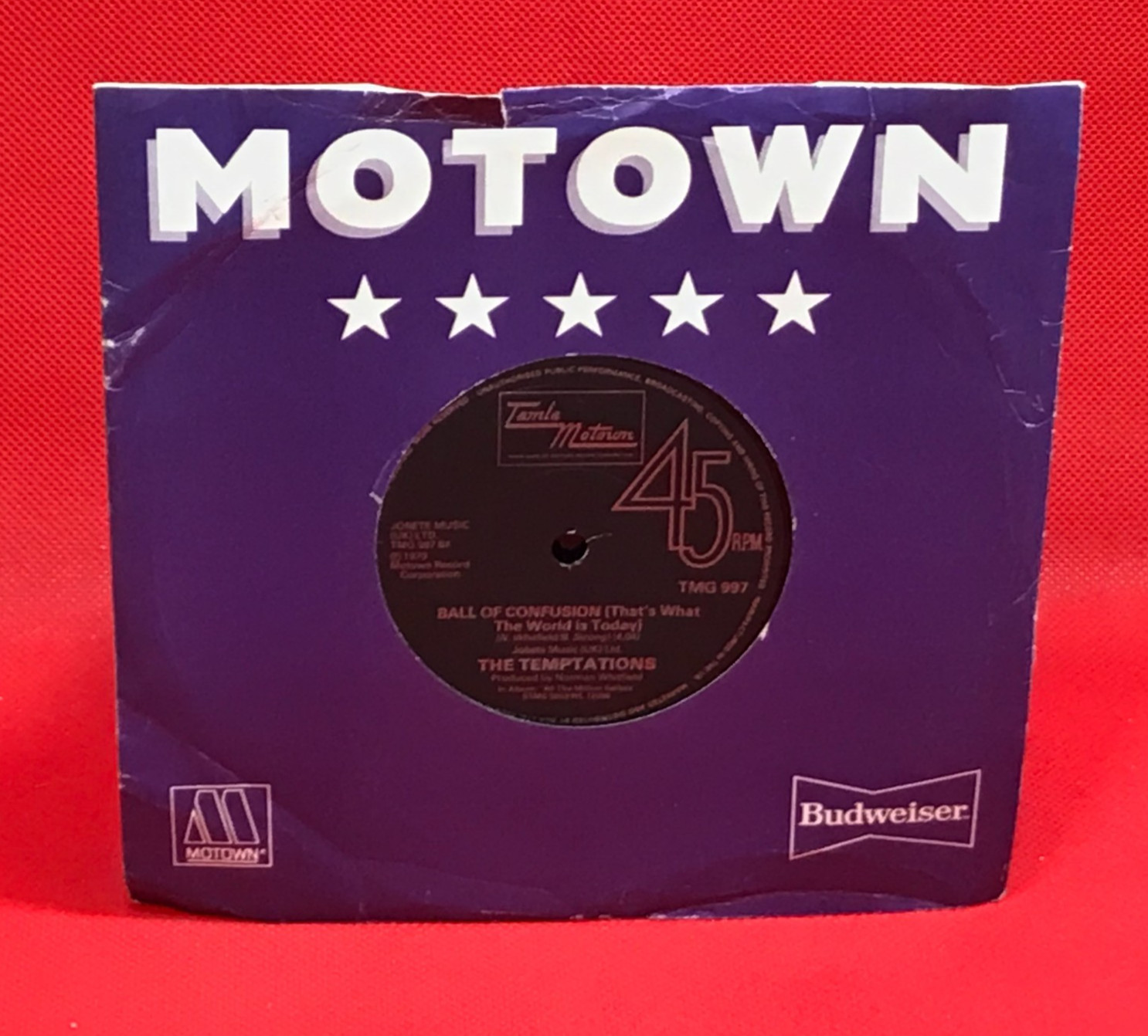 THE TEMPTATIONS Ball Of Confusion 1985 UK 7" vinyl single Ain't Too Proud To Beg