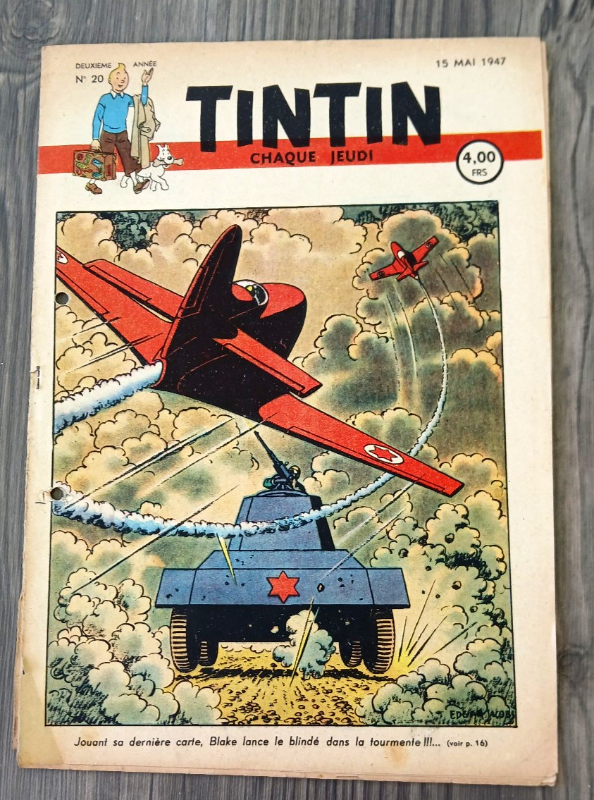 TINTIN n° 20 couverture EDGAR P JACOBS CUVELIER LAUDY 15/05/1947 Hergé