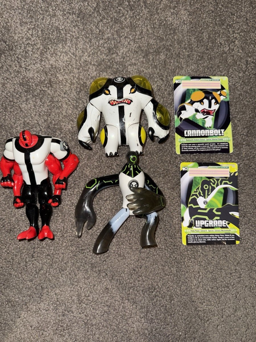Figurine Bandai Ben 10 Upgrade Four Arms Cannonbolt 4" 2006 con carte