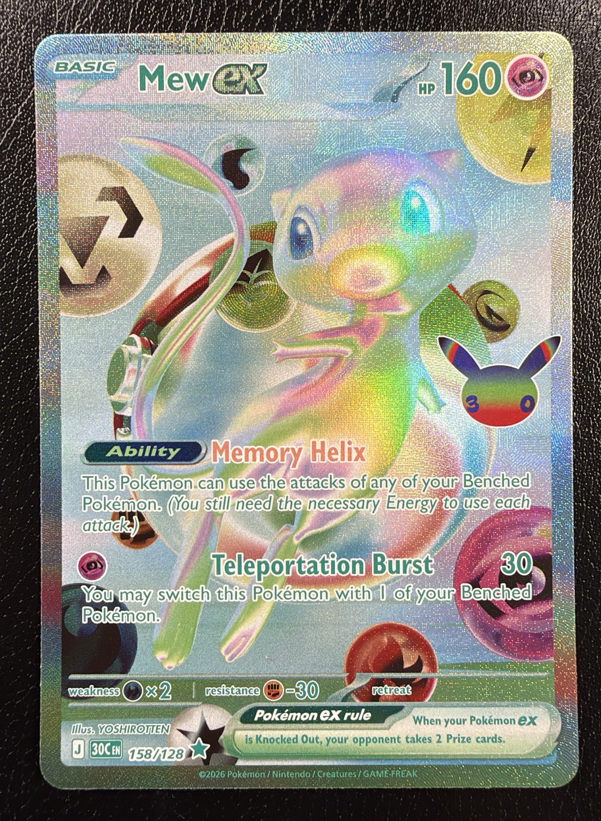 Pokémon TCG Mew ex 158/128 Futuristico Raro 30° Celebrazione - Confezione Fresca NM/M