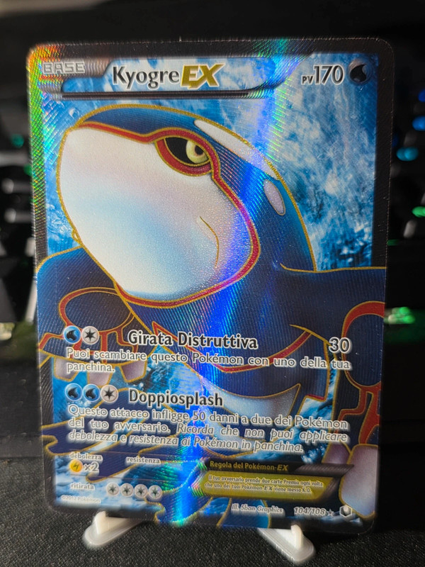 Carta pokèmon Kyogre EX Ultra Rare Esploratori delle Tenebre 104/108