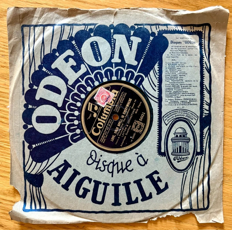 Ancien Disque Vinyle 78 tours Odéon / Columbia - Layton & Johnstone (1929)