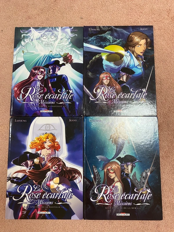 Lot bd rose écarlate