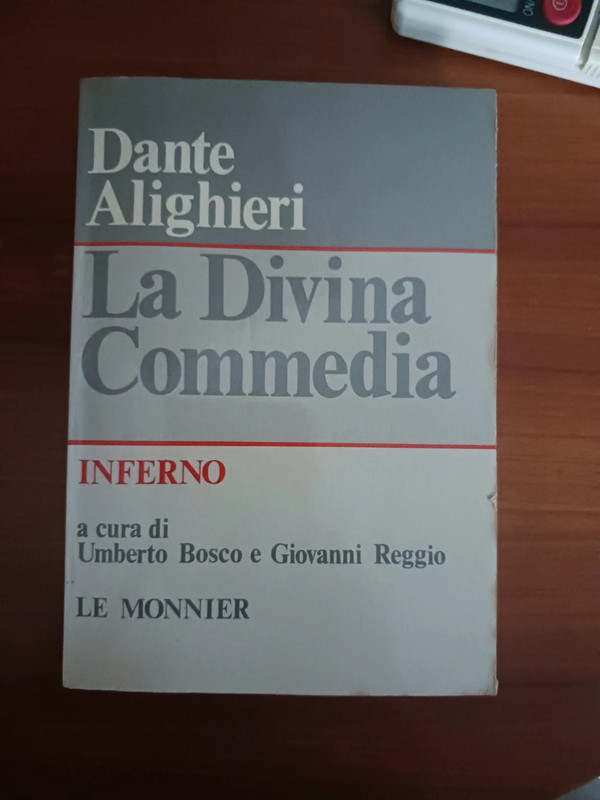 Libro da collezione,La Divina Commedia-Inferno di Dante Alighieri, ed. Le Monnier del 1984
