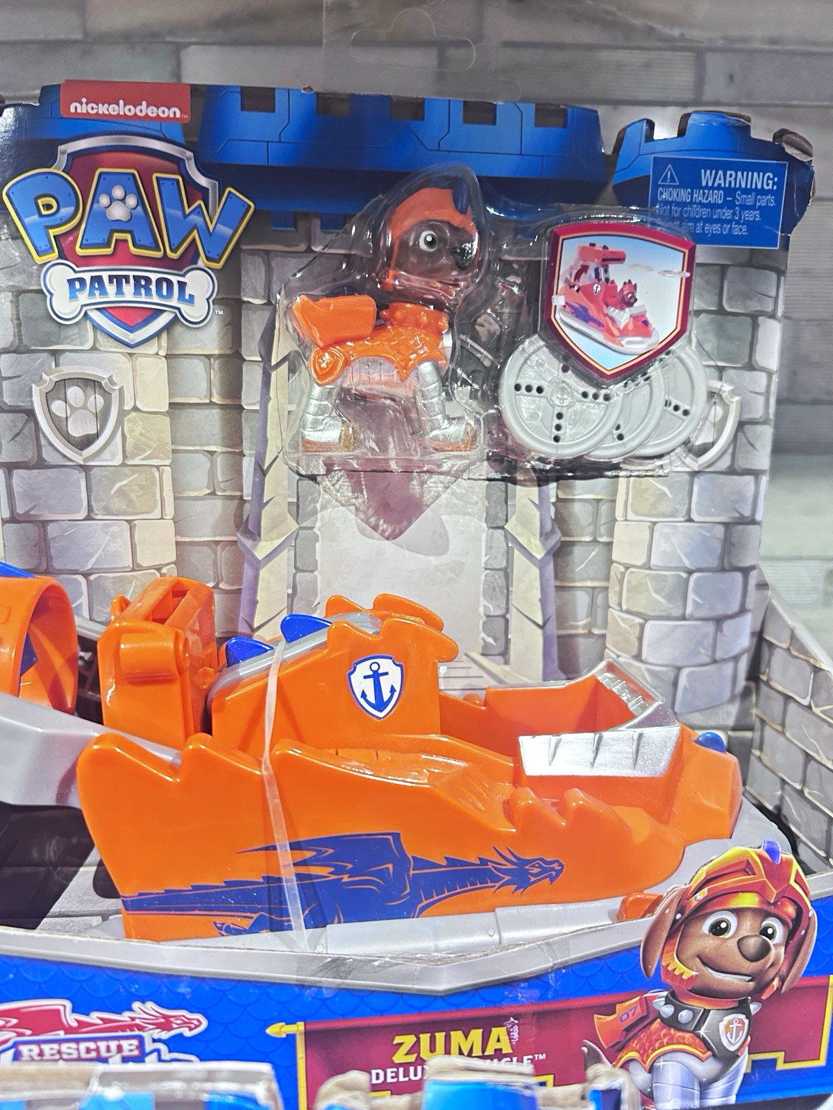 Nickelodeon PAW Patrol Rescue Knights Zuma Vehicle & Figure Set - Orange