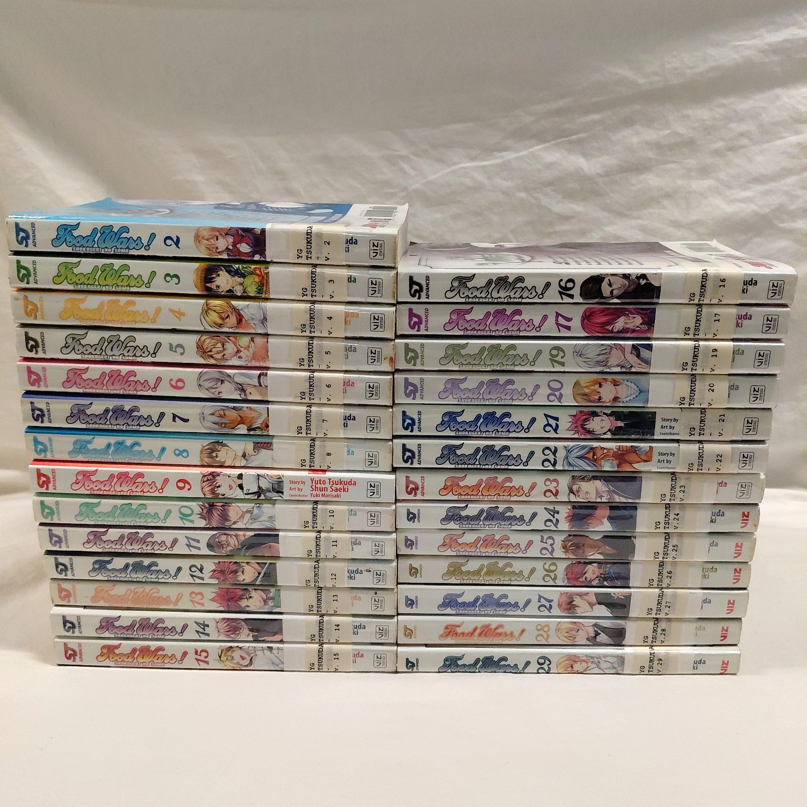Lotto 27 FOOD WARS Shokugeki No Soma Manga Inglese 2-17, 19-29 Ex Biblioteca