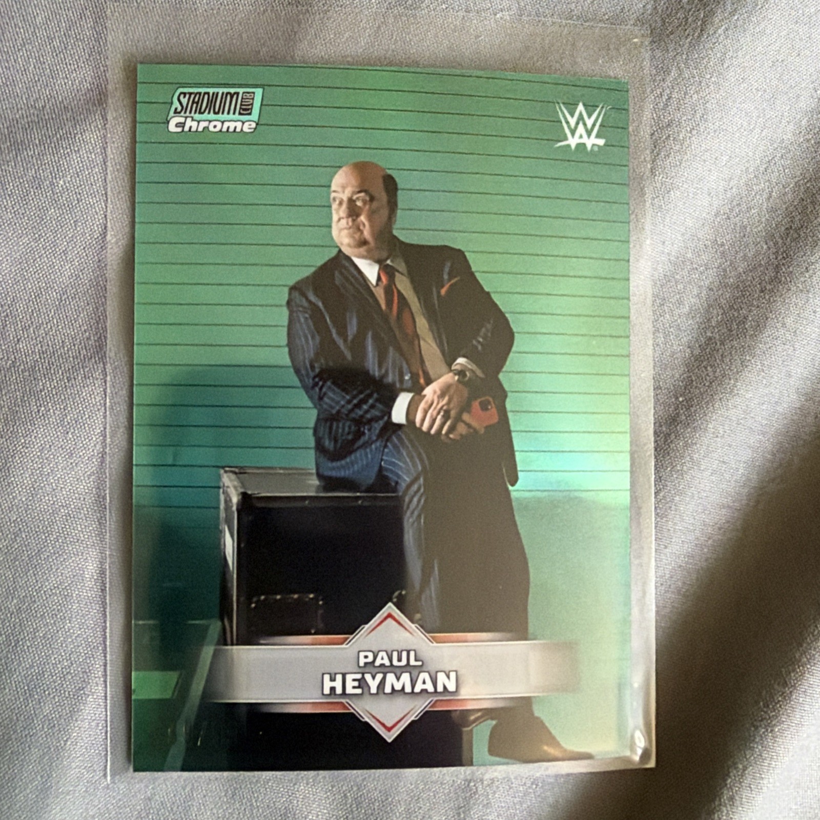 Topps Stadium Club Chrome WWE Paul Heyman #13 Serial Numbered 59/99 Card