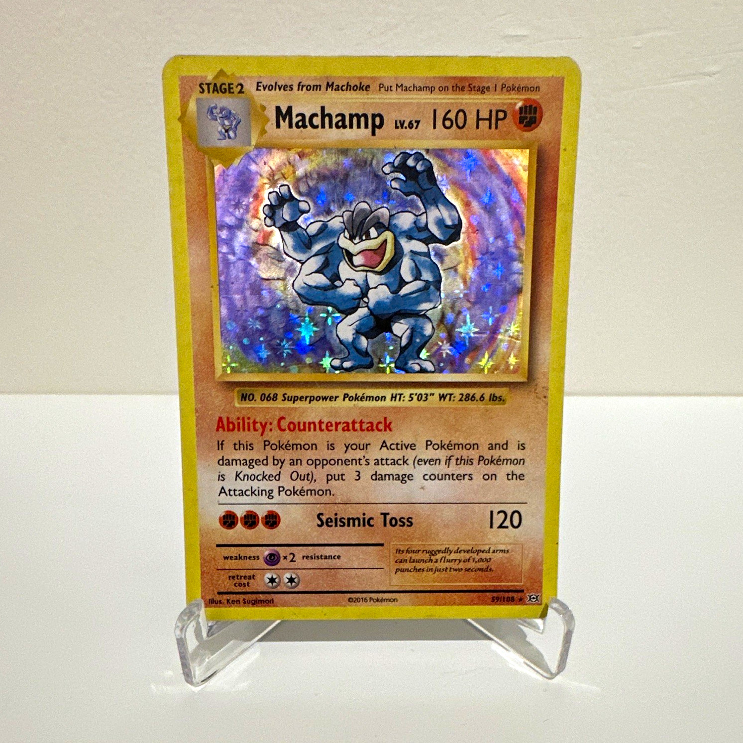 Pokemon TCG Machamp 59/108 XY Evolutions Holo Rare Stage 2 100 HP EN