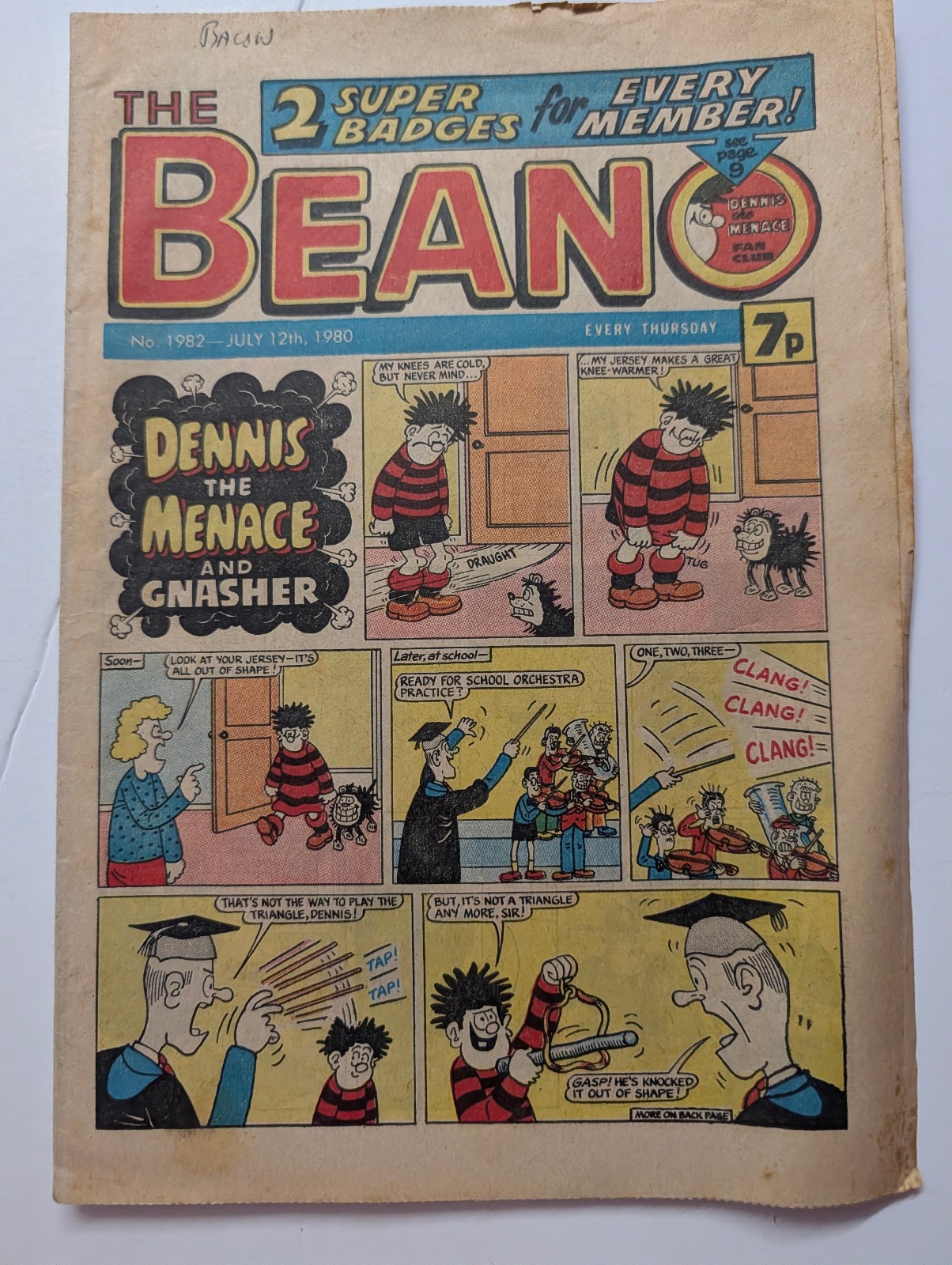Beano Comic No 1982, July 12th 1980.