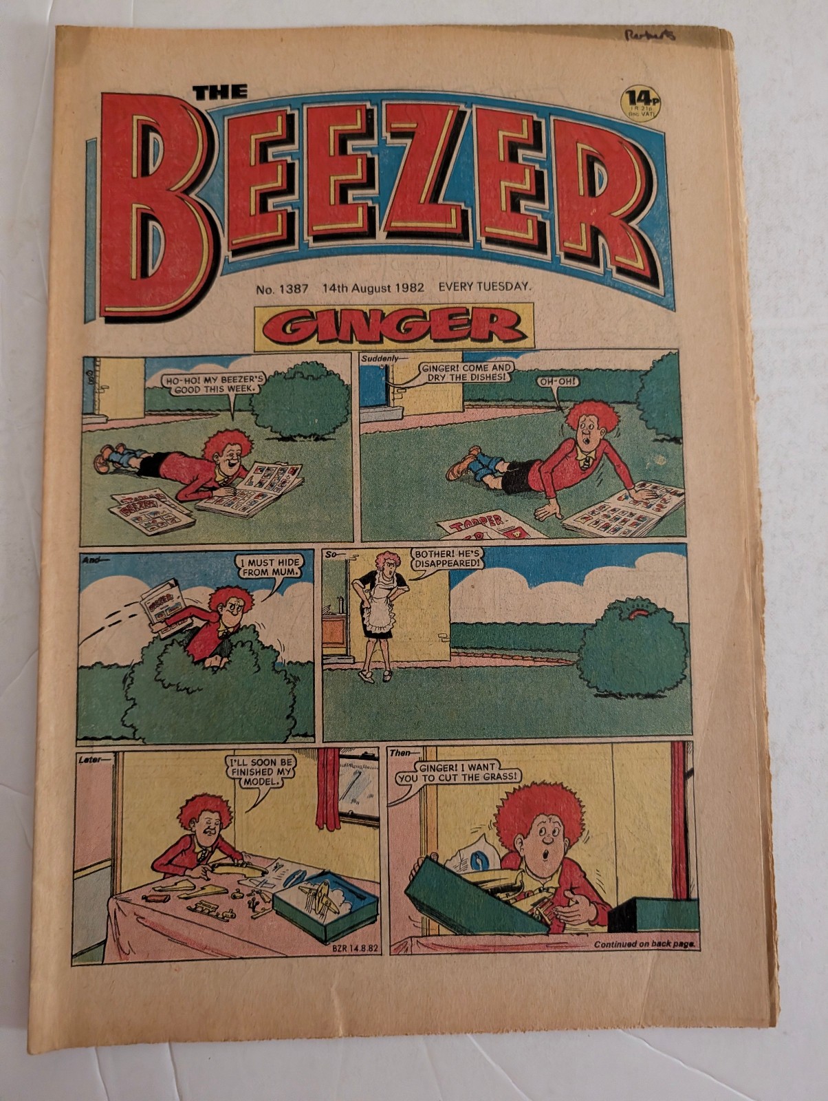 The Beezer Comic No 1387, August 14th 1982.