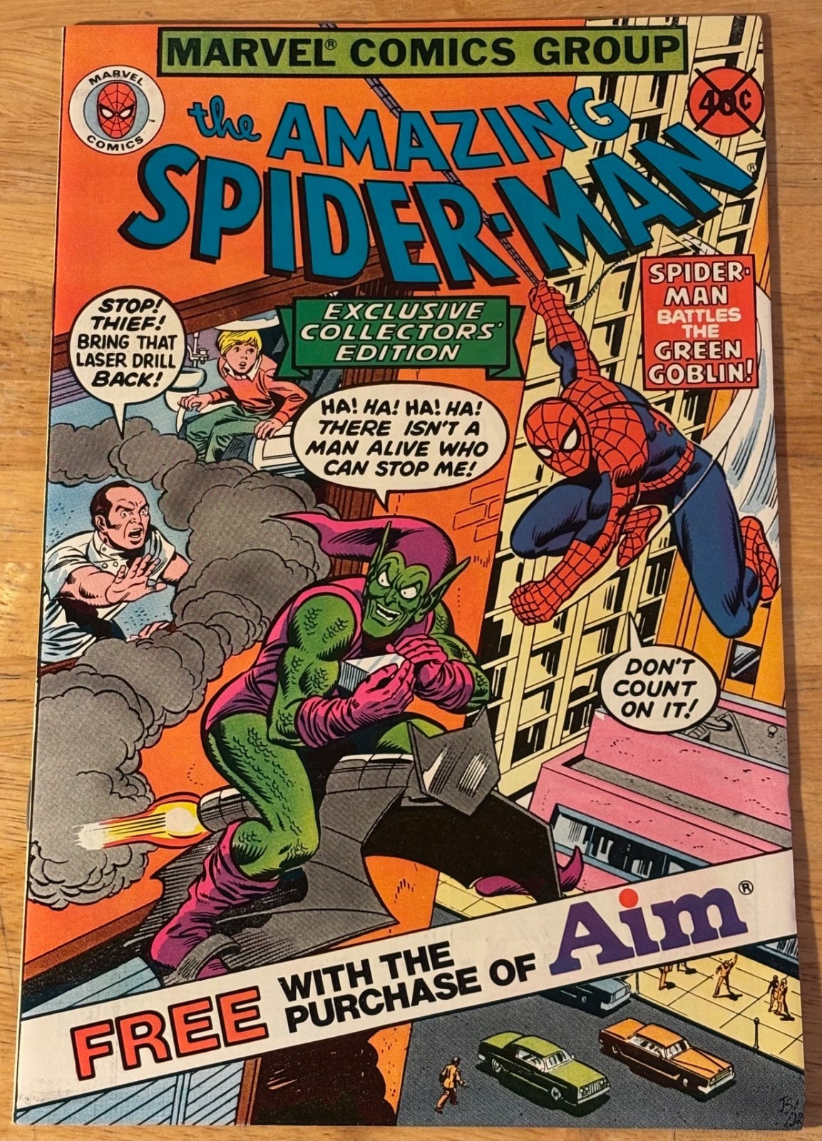 Amazing Spider-man Aim Toothpaste Giveaway NM- 1980 Marvel Green Goblin