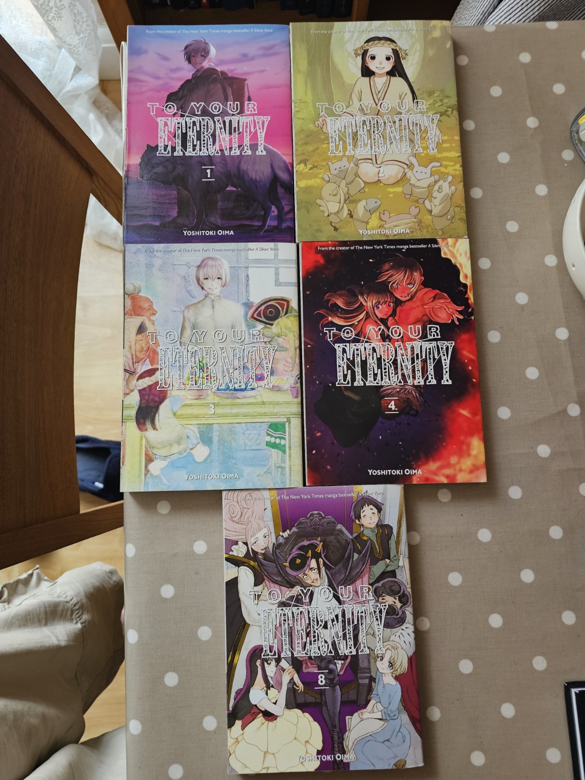 TO YOUR ETERNITY books 1,2,3,4 and 8. LOT / Bundle KODANSHA yoshitoki oima