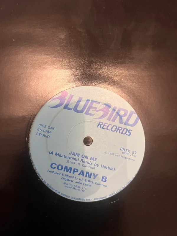 Company B con el tema "Jam On Me", editado en 1986