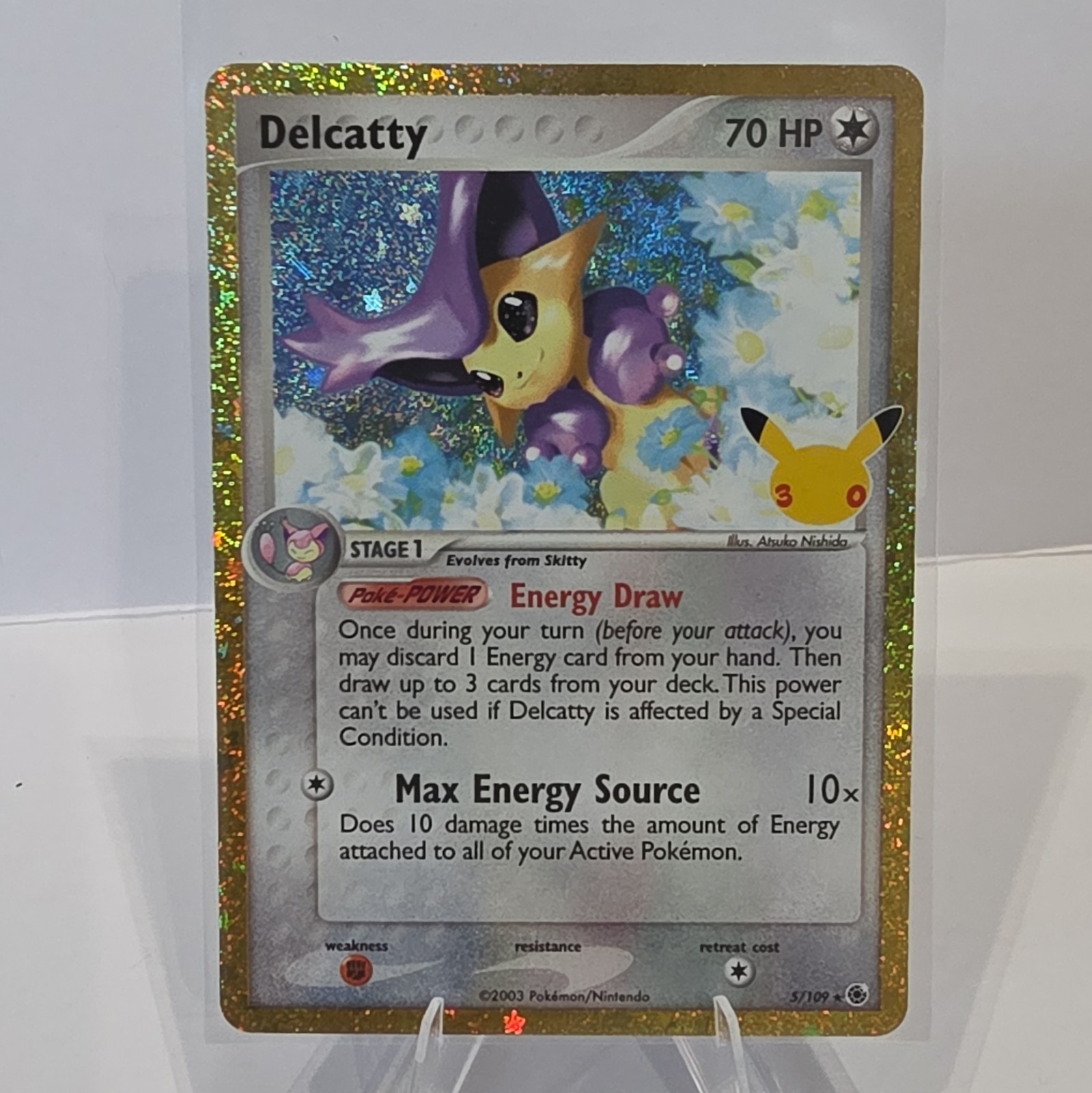 Pokémon TCG Delcatty 8/109 30th Celebration Holo Rare 70 HP 