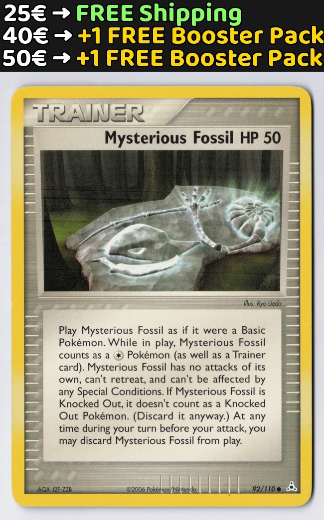 Mysterious Fossil - HP #92/110 EX Holon Phantoms Ryo Ueda LP