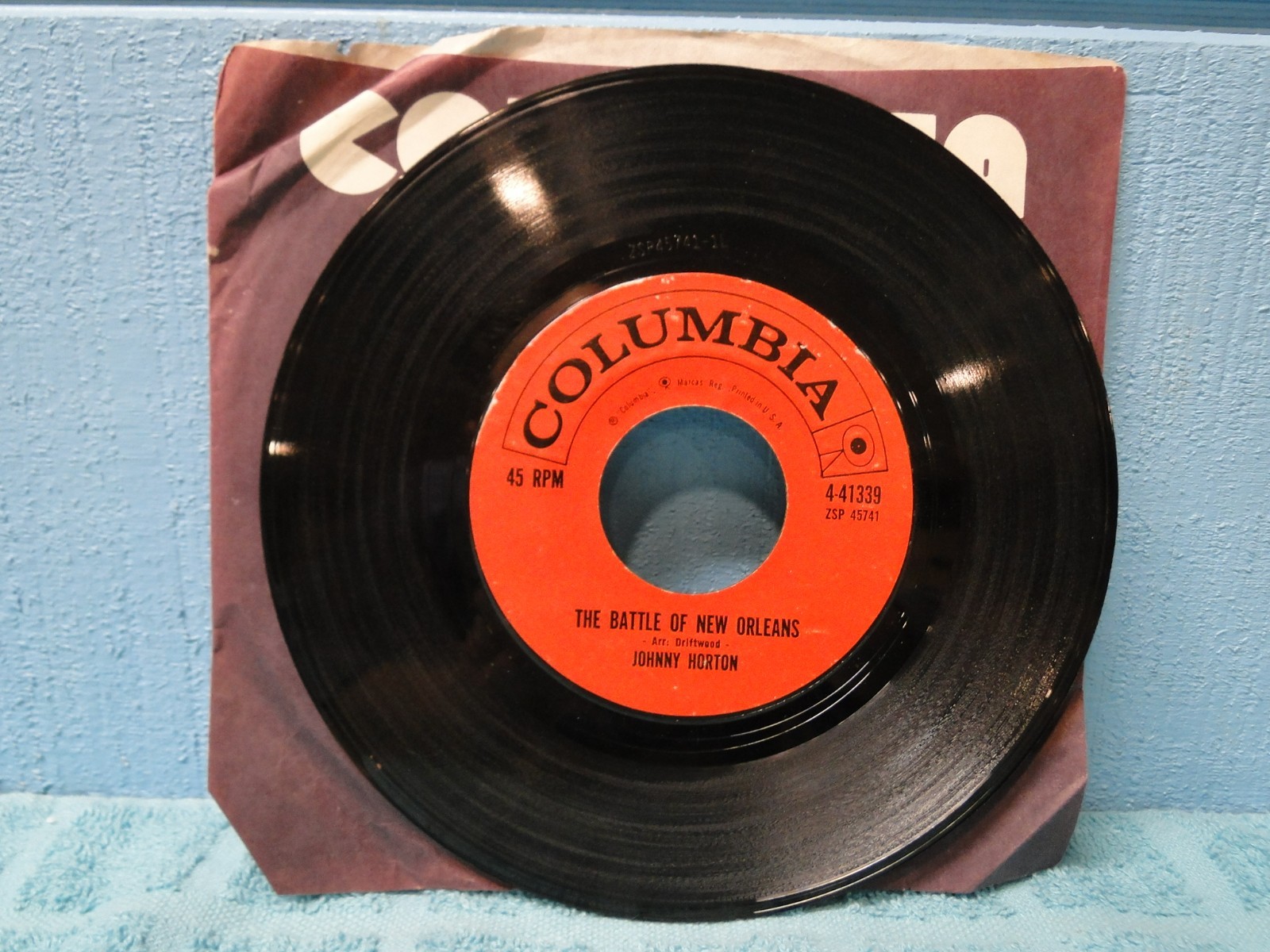 Johnny Horton The Battle Of New Orleans 7" 45 RPM Single -EXTRA 45s SHIP FREE