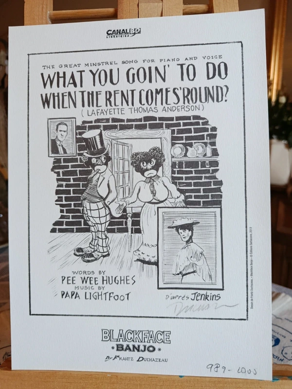Ex-libris collector Blackface Banjo numéroté 1000 ex signé Frantz Duchazeau 2013 Neuf Canal bd)