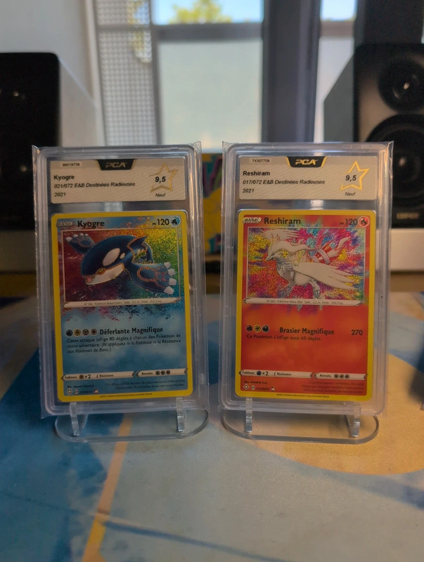 Kyogre et Reshiram Amazing Destinée Radieuse PCA 9.5