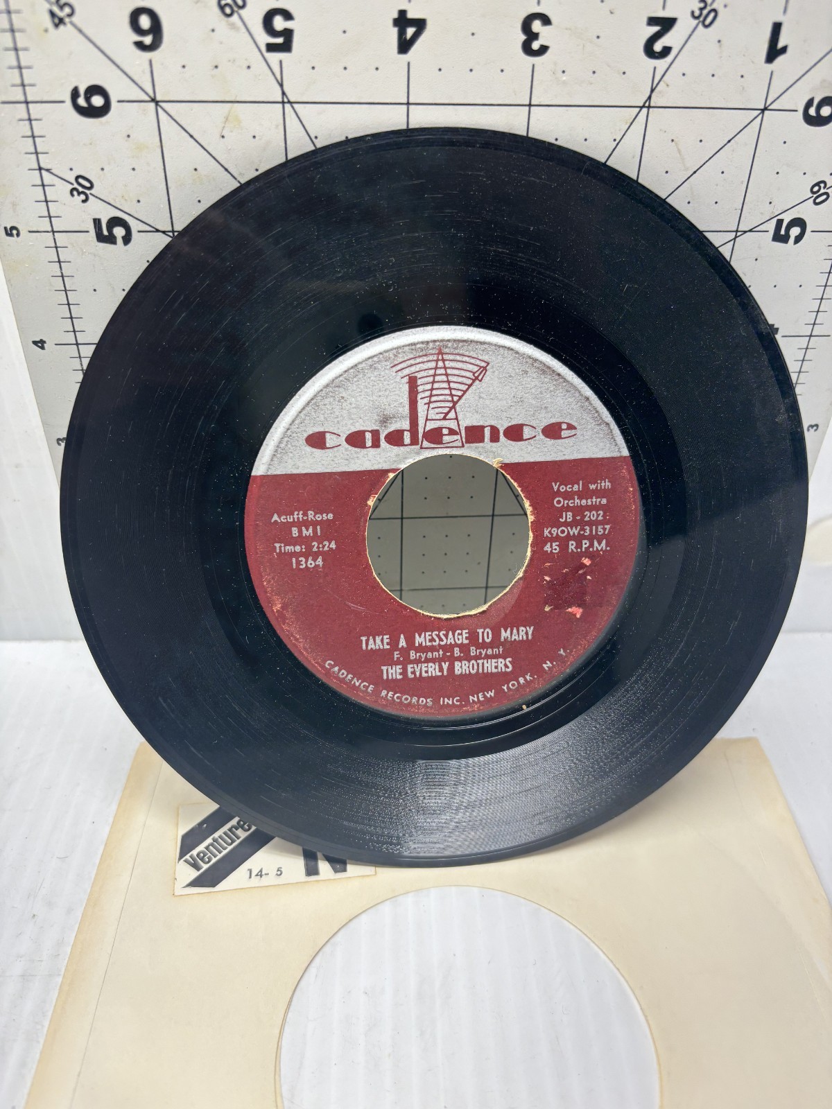 Everly Brothers Take a Message to Mary Poor Jenny 45 RPM Cadence 1364