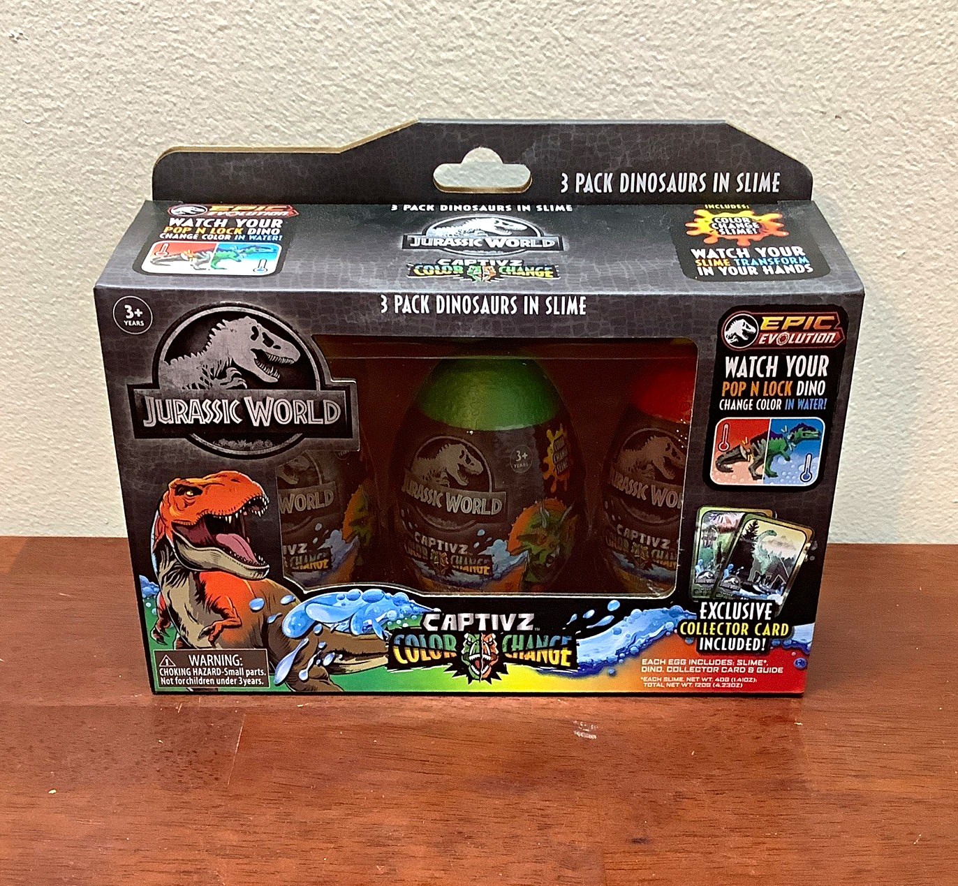 Jurassic World Captivz Epic Evolution Color Change 3-Pack Slime + Card Exclusive