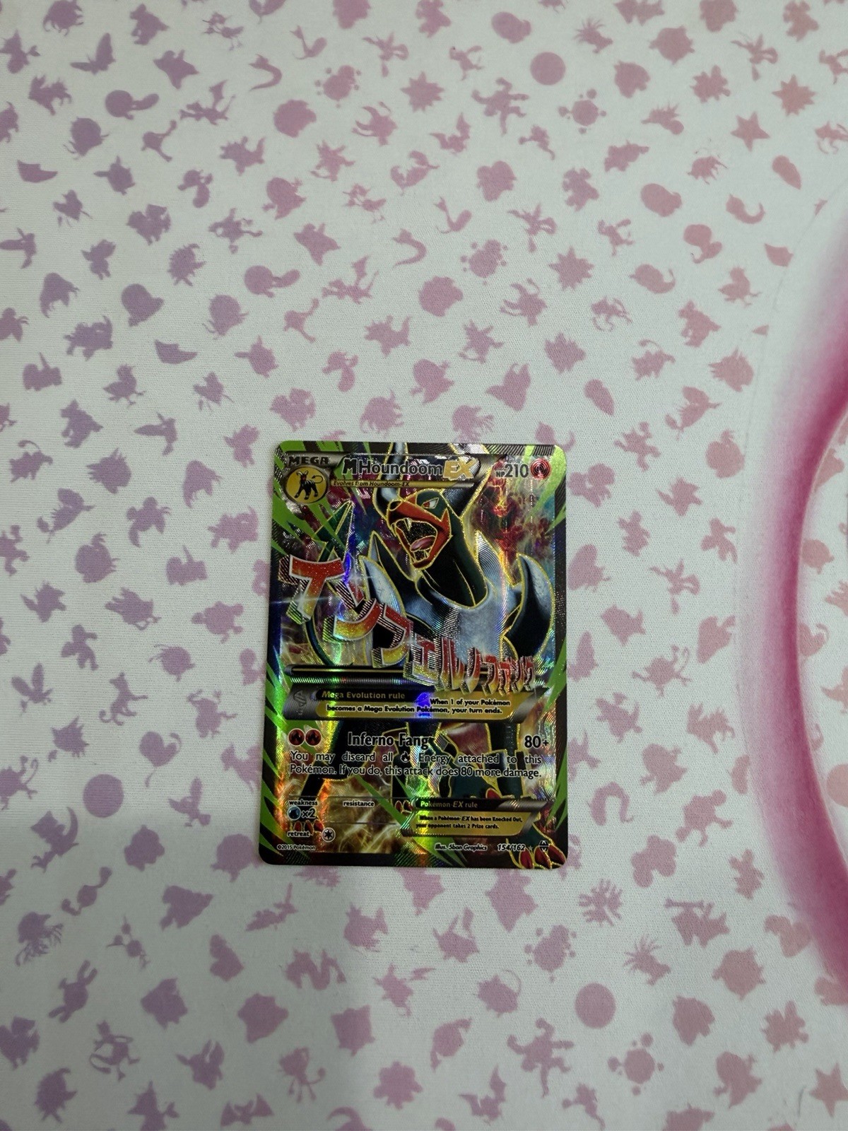Pokemon TCG M Houndoom EX 154/162 XY Breakthrough Ultra Raro Holo Full Art quasi nuovo