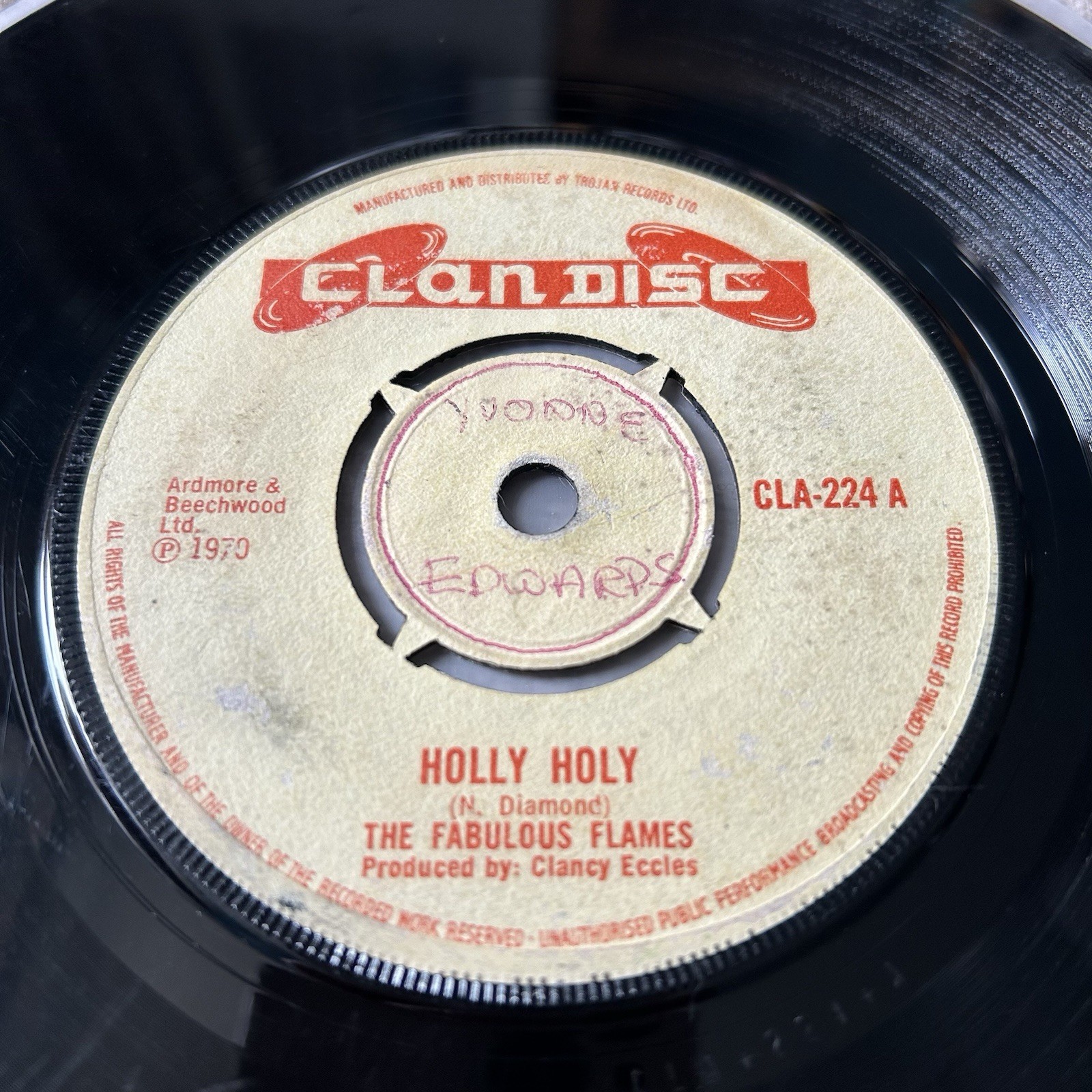 The Fabulous Flames / Lord Creator – Holly Holy / Kingston Town 7" Vinyl Record