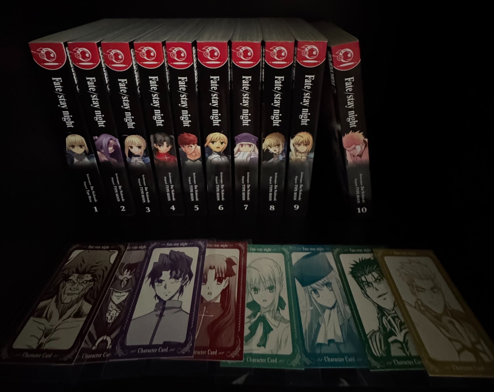Fate stay night 1-10 completo + 8 carte personaggio di 10 | manga