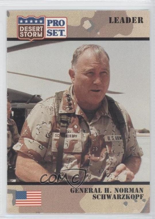 1991 Pro Set Desert Storm Leader General H Norman Schwarzkopf #89 0a2