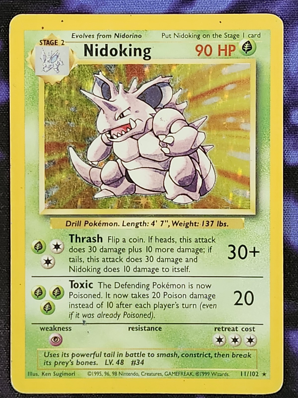 Pokemon Nidoking 11/102 (HP) Holo Unlimited Base Set BS