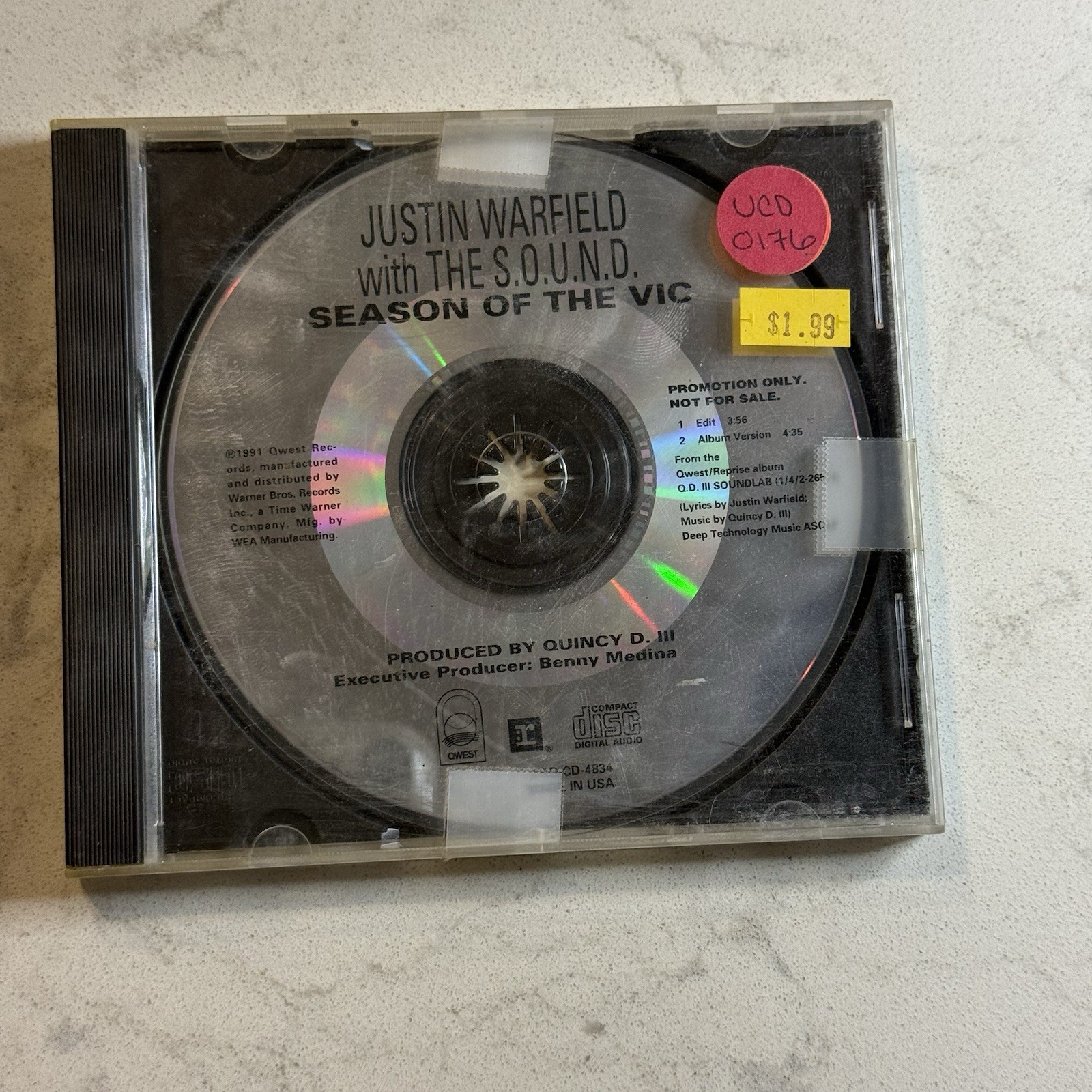 Justin Warfield with The S.O.U.N.D. Season Of The Vic Promo CD Single BX51