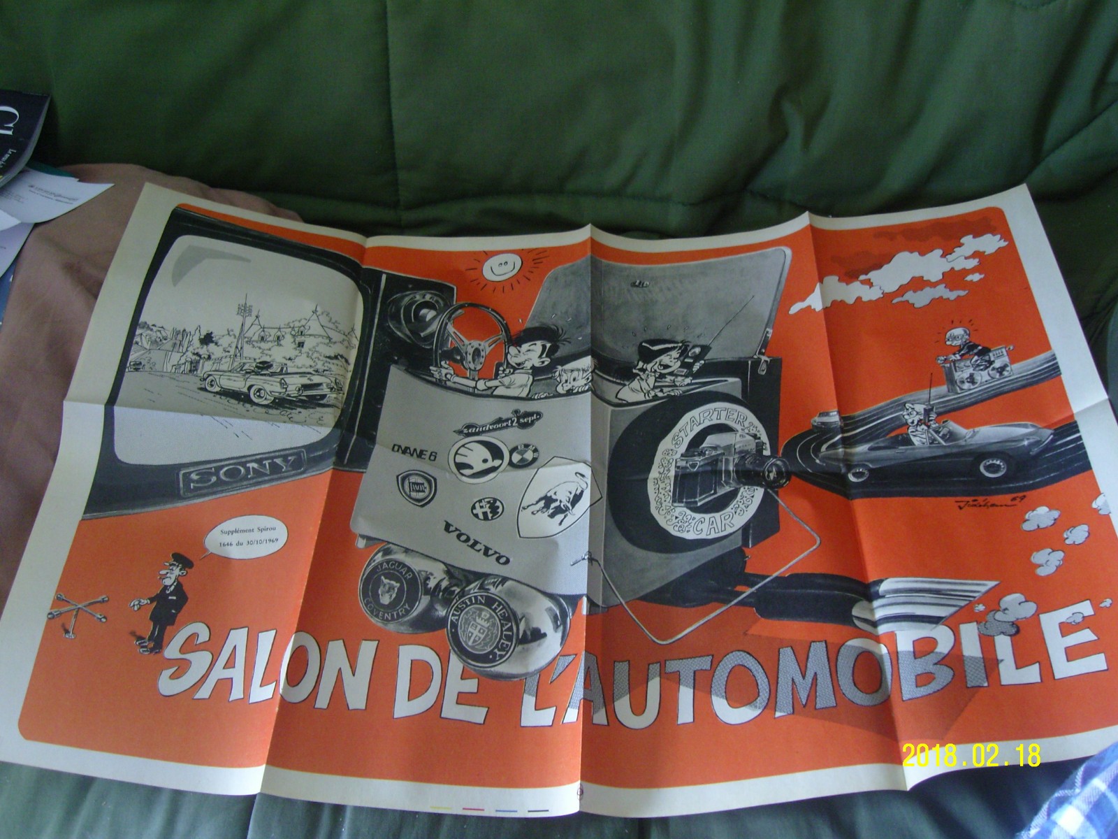 Spirou poster salon de l'automobile 1969