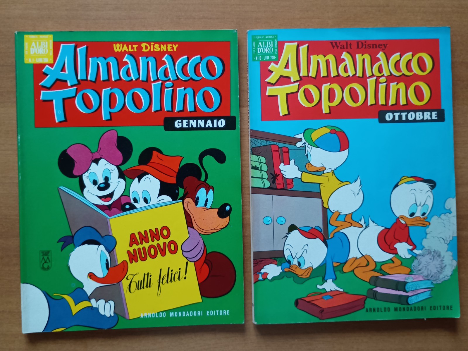 ALMANACCO DI TOPOLINO 1966 N. 1 - 1967 N. 10 CON PUNTI E CARTOLINA ABBONAMENTO
