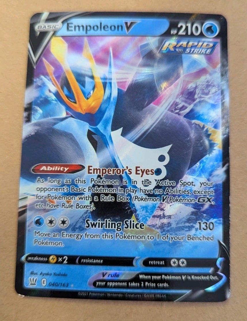 2021 POKEMON EMPOLEON V 040/163 HOLOGRAPHIC BATTLE STYLES SET USED CARD