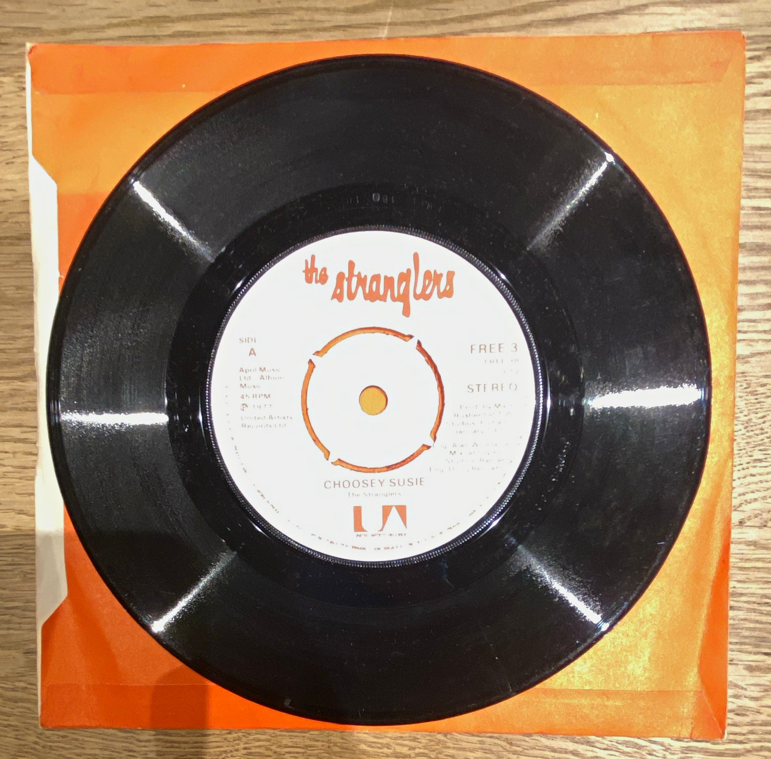 The Stranglers Choosey Susie 7" 45RPM Vinyl Single United Artists 1977 FREE 3