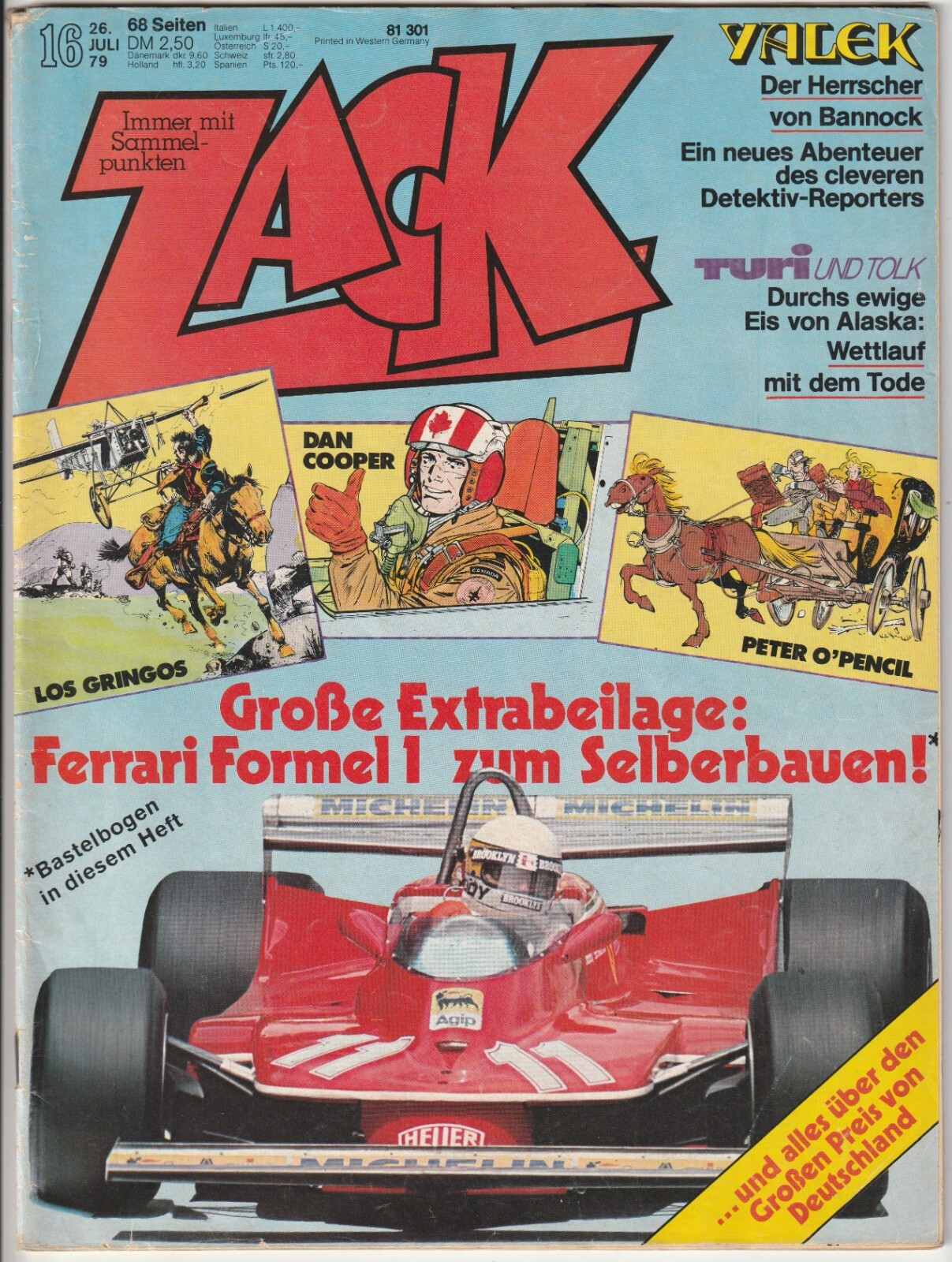 ✪ ZACK #16/1979 senza supplemento, corallo COMICHEFT Z2 *Yalek *Turi e Tolk